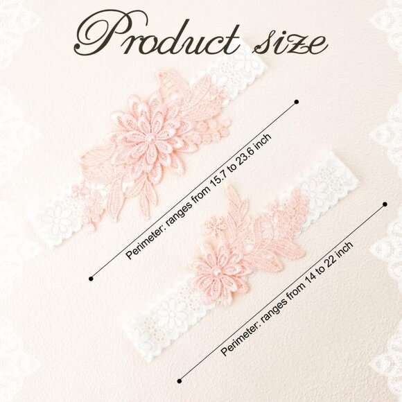 🆕Women Pink Garters Bride Wedding Garter Thigh Wedding Garter Set for Brid - Picture 2 of 6